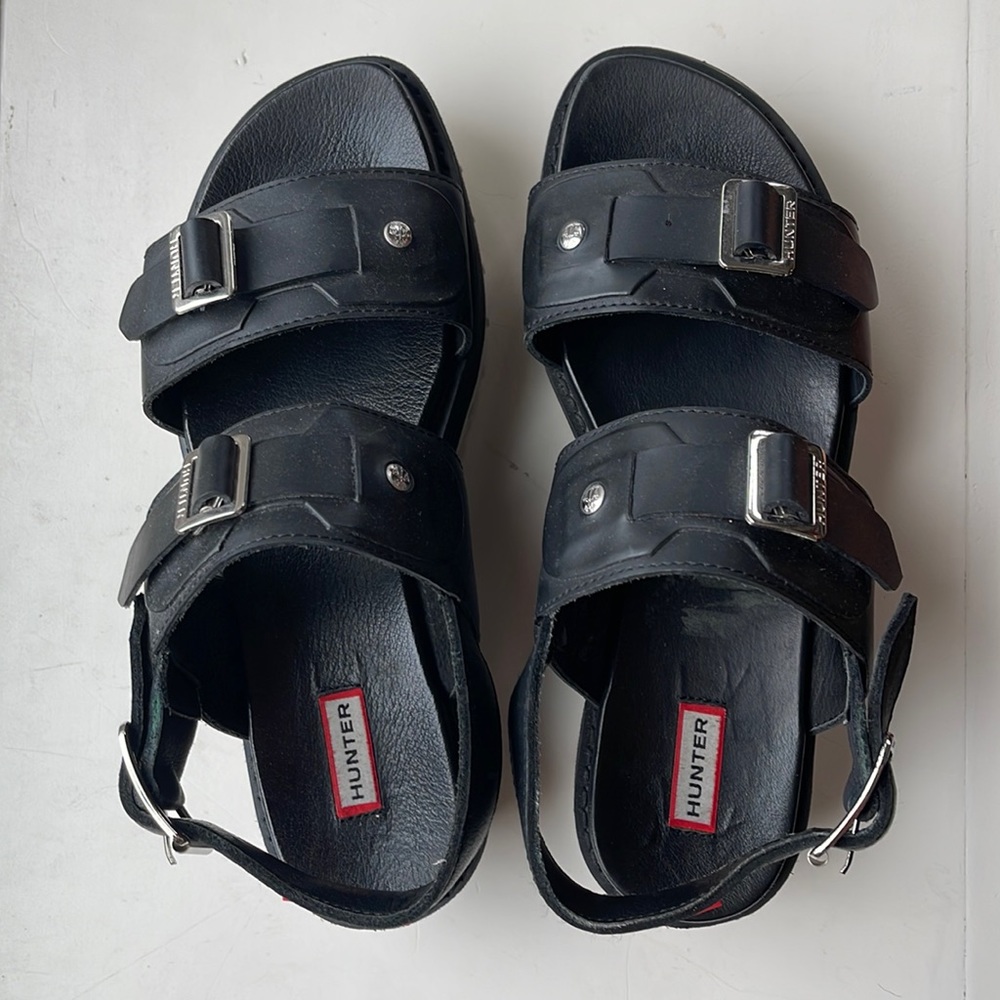 Hunter Leather Platform Sandals